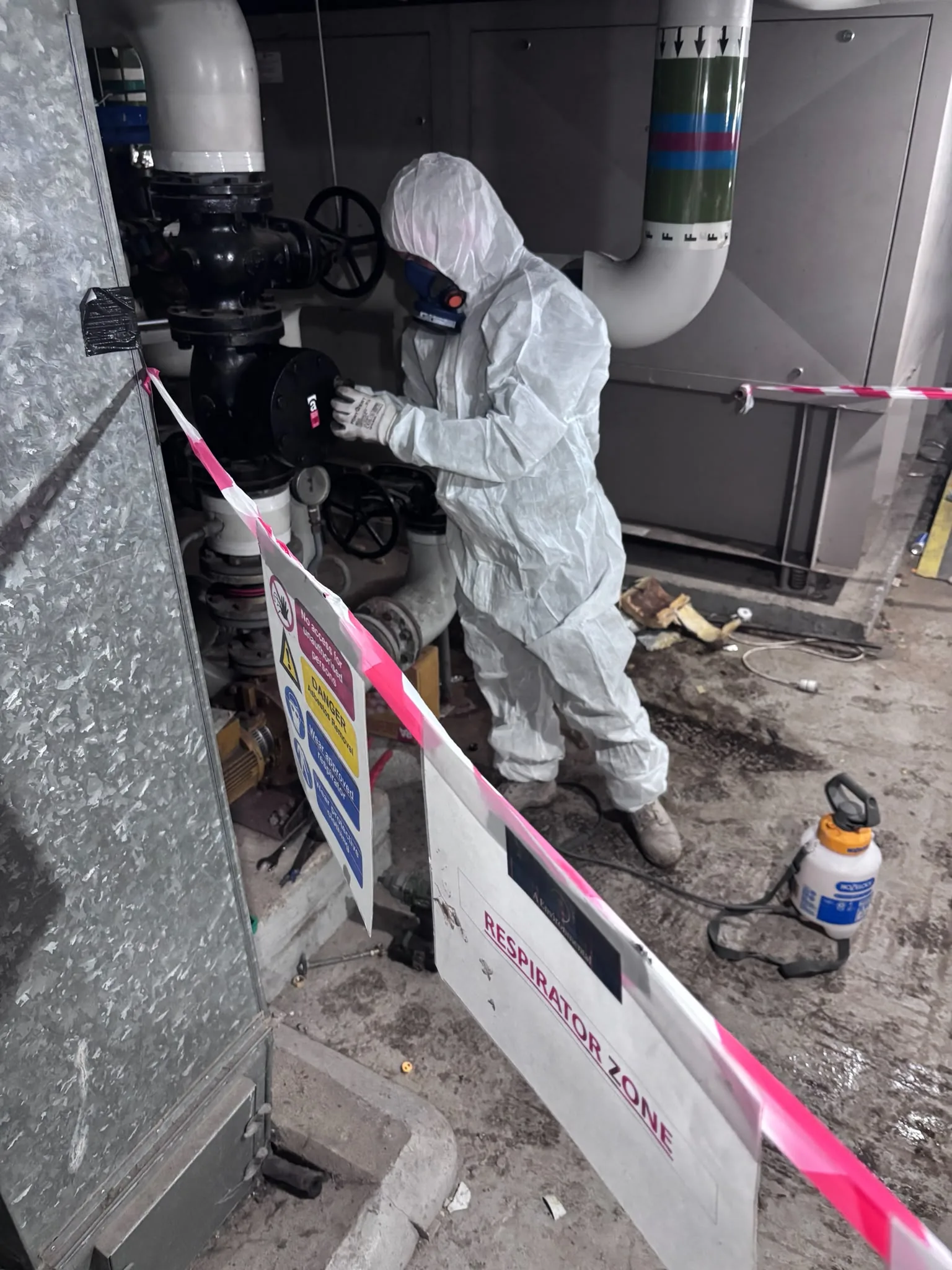 Asbestos artex removal from concrete soffit in Kensington